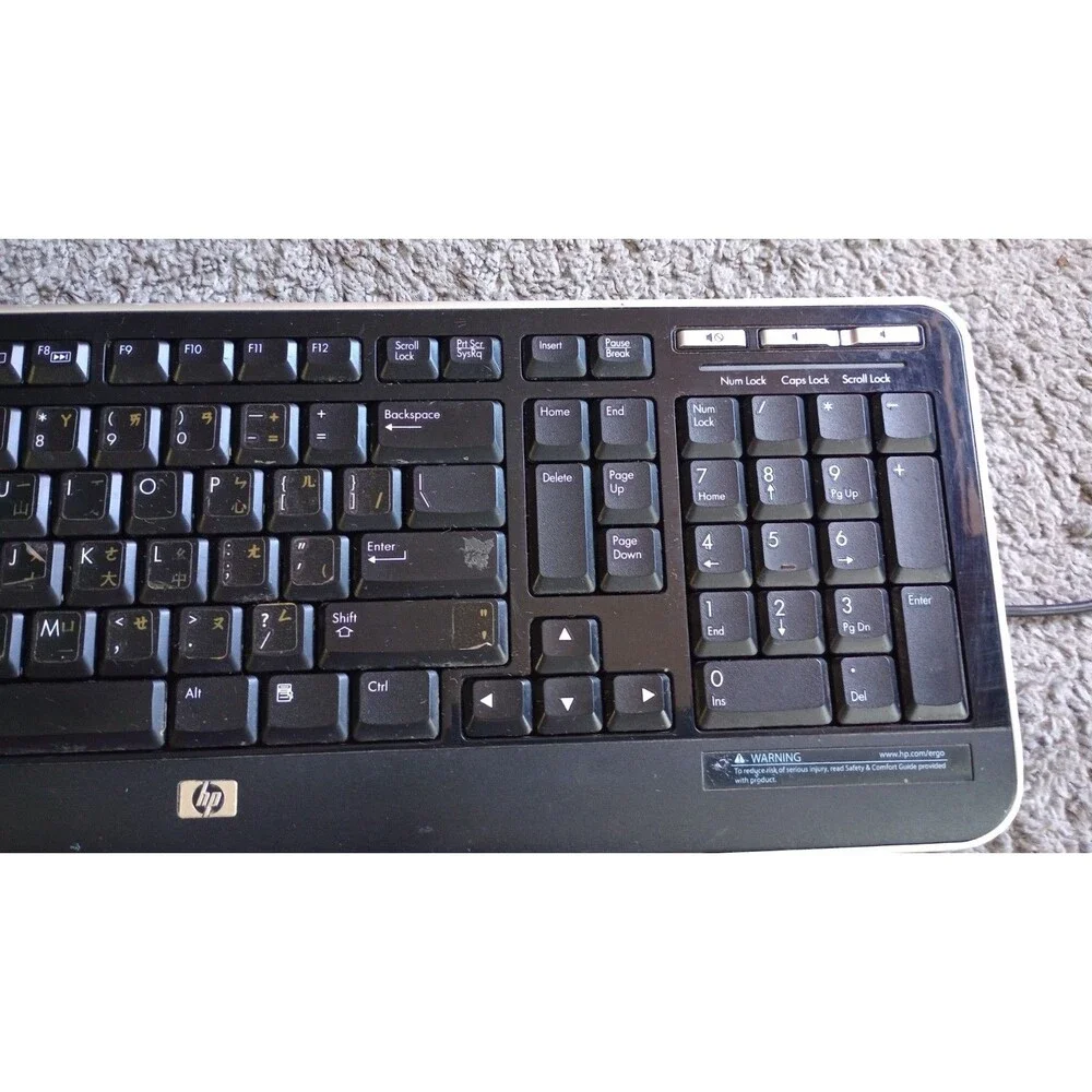 New HP KU-0841 USB Wired Computer Keyboard Black